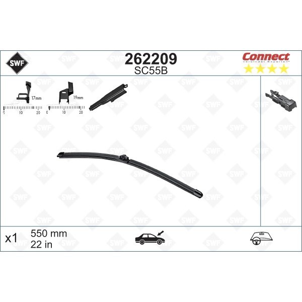 Слика на перо на брисач SWF ALTERNATIVE CONNECT 262209 за Ford Mondeo 5 Saloon 2.0 TDCi 4x4 - 150 коњи дизел