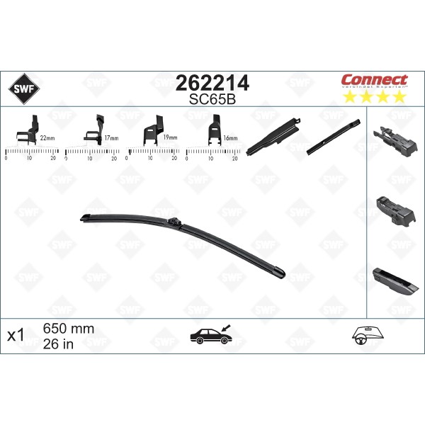 Слика на перо на брисач SWF ALTERNATIVE CONNECT 262214 за Mercedes Vito BUS (w639) 111 CDI 4x4 - 109 коњи дизел