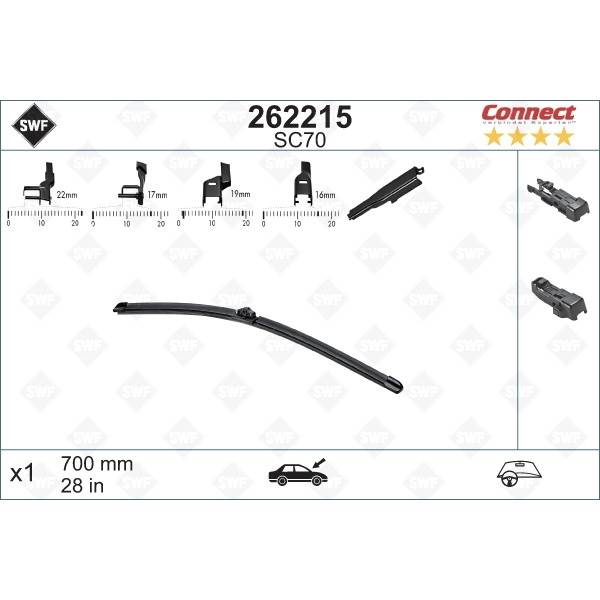 Слика на перо на брисач SWF ALTERNATIVE CONNECT 262215 за Jaguar XE (x760) 2.0 D AWD - 241 коњи дизел