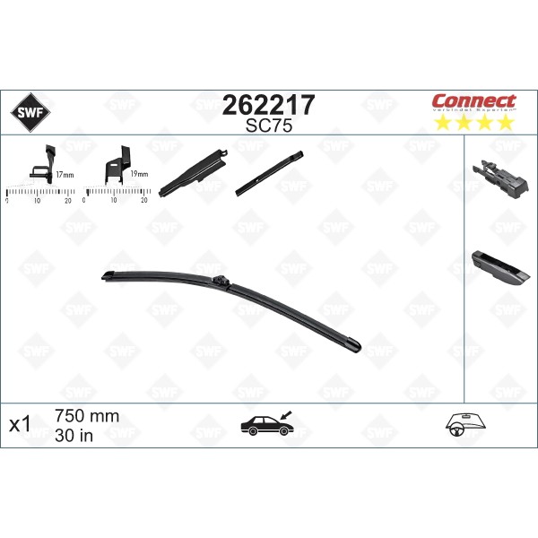 Слика на перо на брисач SWF ALTERNATIVE CONNECT 262217 за Citroen DS4 Hatchback 1.2 - 130 коњи бензин