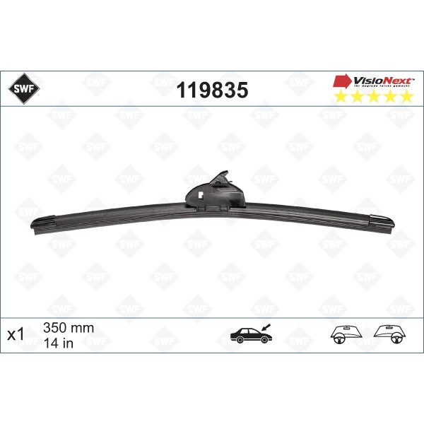 Слика на перо на брисач SWF ALTERNATIVE VISIONEXT SINGLE 119835 за Hyundai i30 1.6 CRDi - 128 коњи дизел