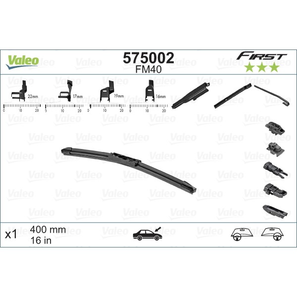 Слика на перо на брисач VALEO FIRST MULTICONNECTION 575002 за Mazda 2 Hatchback (DY) 1.4 - 80 коњи бензин