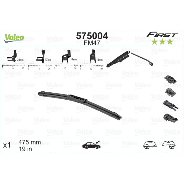 Слика на перо на брисач VALEO FIRST MULTICONNECTION 575004 за Daihatsu Charade 4 G200,G202 1.3 16V - 75 коњи бензин