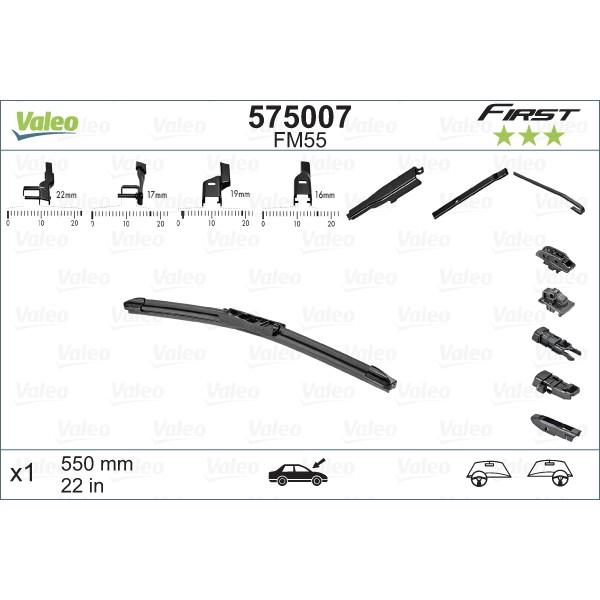 Слика на перо на брисач VALEO FIRST MULTICONNECTION 575007 за Fiat Doblo Cargo 223 1.4 - 77 коњи бензин