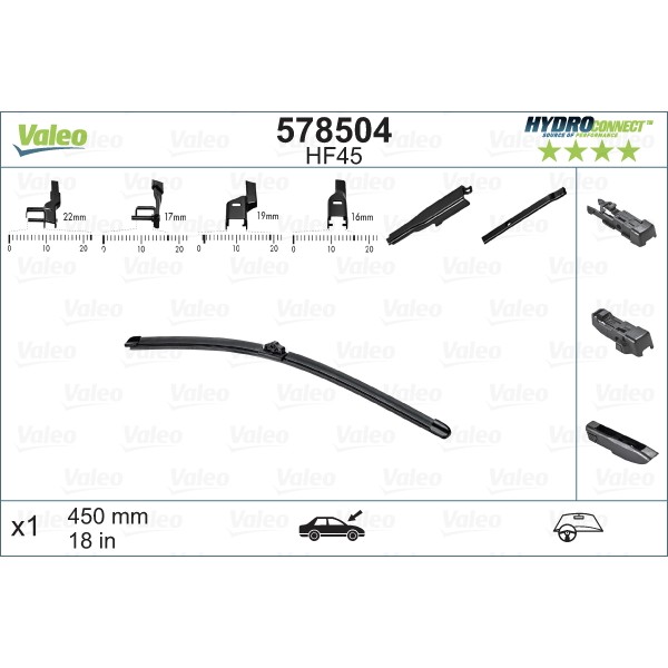 Слика на перо на брисач VALEO HYDROCONNECT 578504 за Citroen C5 RC Hatchback 1.8 16V - 125 коњи бензин