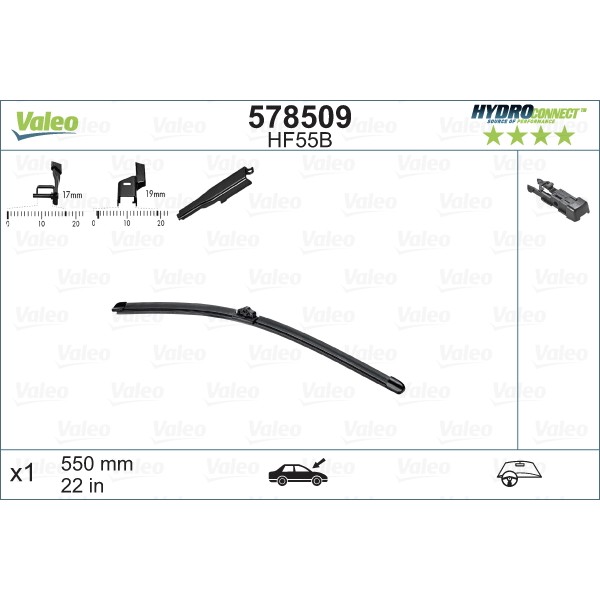 Слика на перо на брисач VALEO HYDROCONNECT 578509 за Ford Mondeo 5 Saloon 2.0 TDCi 4x4 - 150 коњи дизел