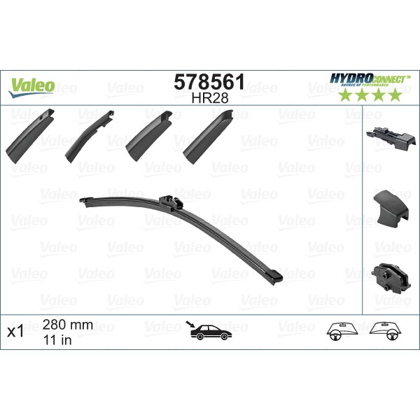 Слика на перо на брисач VALEO HYDROCONNECT 578561 за VW Golf 7 Estate (BA5) 1.6 TDI 4motion - 105 коњи дизел