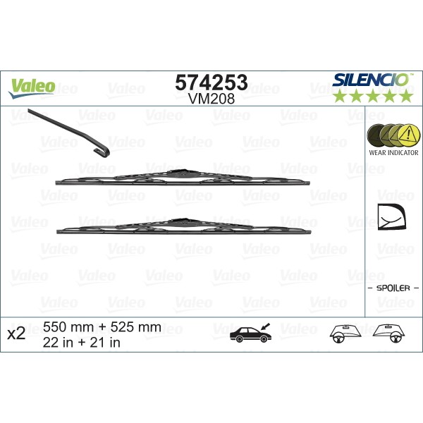 Слика на Перо на брисач VALEO SILENCIO CONVENTIONAL SET 574253