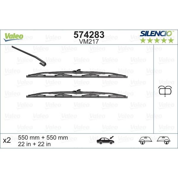 Слика на Перо на брисач VALEO SILENCIO CONVENTIONAL SET 574283