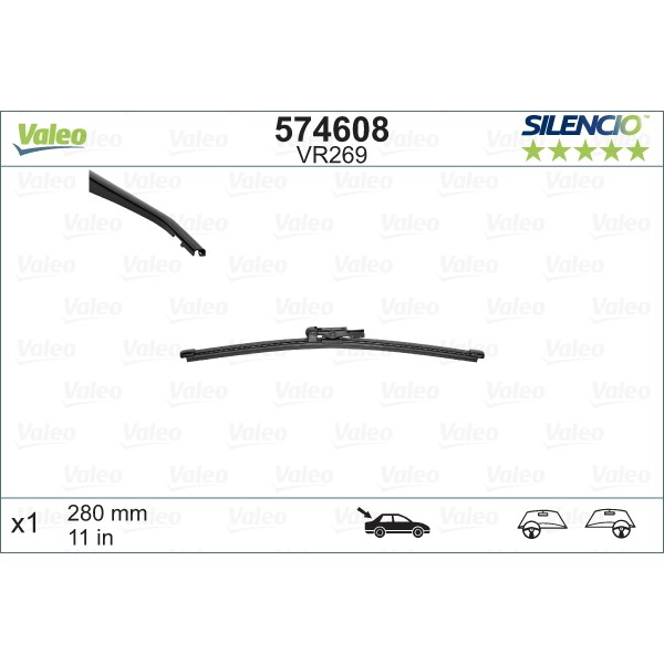 Слика на перо на брисач VALEO SILENCIO REAR 574608 за Mercedes GLA-class (x156) GLA 220 d 4-matic (156.905) - 177 коњи дизел