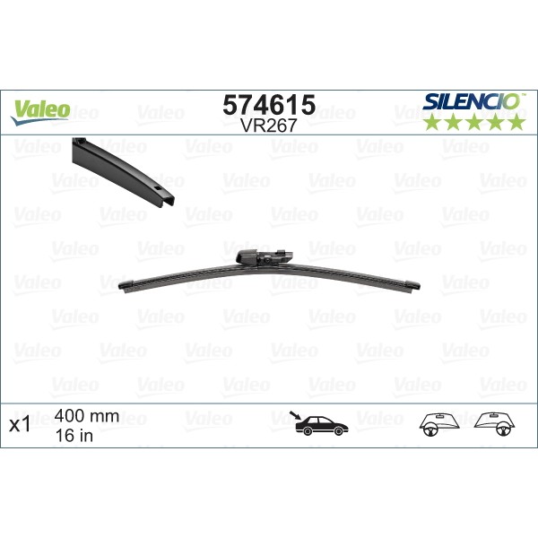 Слика на перо на брисач VALEO SILENCIO REAR 574615 за VW Caddy 4 Estate (SAB, SAJ) 2.0 TDI 4motion - 110 коњи дизел