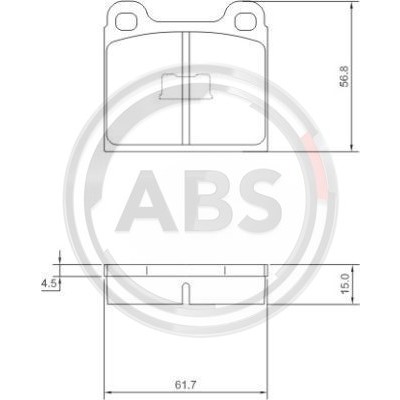 Слика на плочки A.B.S. 36088 за VW Passat 2 Sedan (B2,32b) 1.6 Alcool - 80 коњи алкохол