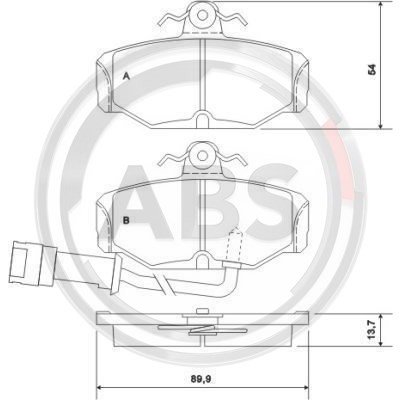 Слика на плочки A.B.S. 36170 за Ford Granada MK 3 (gae,gge) 2.5 D - 69 коњи дизел