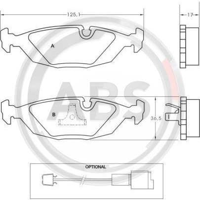 Слика на плочки A.B.S. 36489 за BMW 3 Sedan E46 318 d - 116 коњи дизел