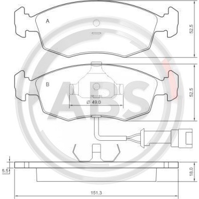 Слика на плочки A.B.S. 36519 за Ford Escort 7 (gal,aal,abl) 1.8 16V - 115 коњи бензин