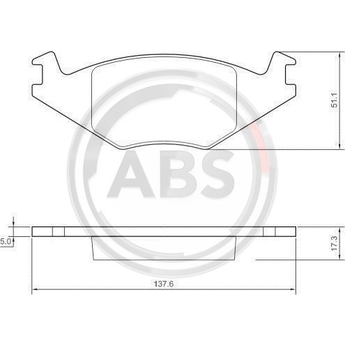 Слика на плочки A.B.S. 36539 за VW Golf 1 Cabriolet (155) 1.8 - 111 коњи бензин