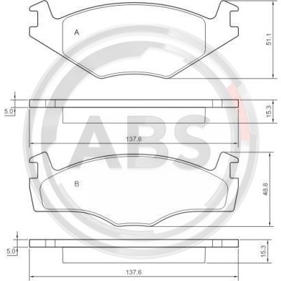 Слика на плочки A.B.S. 36540 за VW Golf 1 Cabriolet (155) 1.8 - 111 коњи бензин