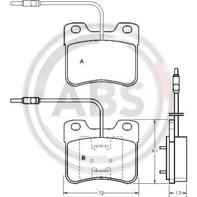 Слика на плочки A.B.S. 36598 за Citroen Saxo S0,S1 1.0 X - 45 коњи бензин