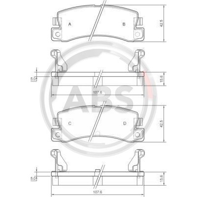 Слика на плочки A.B.S. 36604 за Toyota Avensis Liftback (T22) 2.0 (ST220_) - 128 коњи бензин