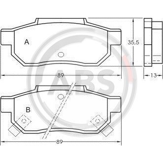 Слика на плочки A.B.S. 36636 за Honda Prelude 3 (BA) 2.0 i EX 16V - 150 коњи бензин