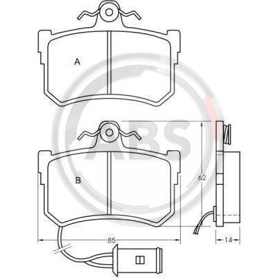 Слика на плочки A.B.S. 36645 за Hyundai Sonata 3 (Y-3) 2.0 i 16V - 139 коњи бензин