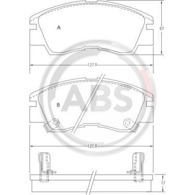 Слика на плочки A.B.S. 36648 за Mitsubishi L300 Starwagon Bus (P0,P1,P2,S* W) 2.0 (P13V, P03W, P13T) - 87 коњи бензин