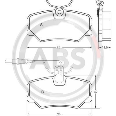 Слика на плочки A.B.S. 36651 за Peugeot 405 Saloon (4B) 1.9 D - 71 коњи дизел