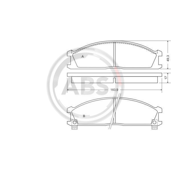 Слика на плочки A.B.S. 36657 за Nissan Pick up (D22) 2.5 TD 4WD - 103 коњи дизел