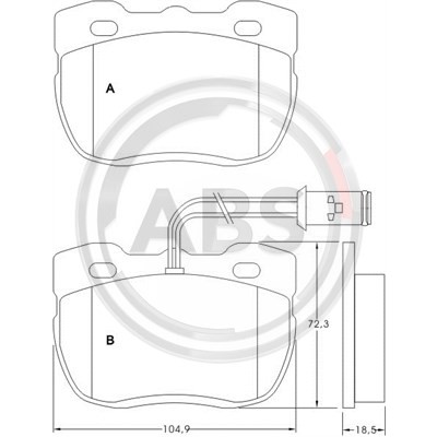 Слика на плочки A.B.S. 36696/1 за Land Rover Discovery 1 (LJ,LG) 2.5 D 4x4 - 122 коњи дизел