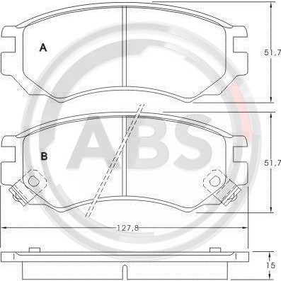 Слика на плочки A.B.S. 36743 за Nissan Pulsar Hatchback (N14) 2.0 GTI-R 4x4 - 220 коњи бензин