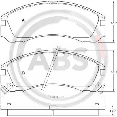 Слика на плочки A.B.S. 36753 за Mitsubishi Outlander 3 (gg_w, gf_w) 2.0 - 150 коњи бензин