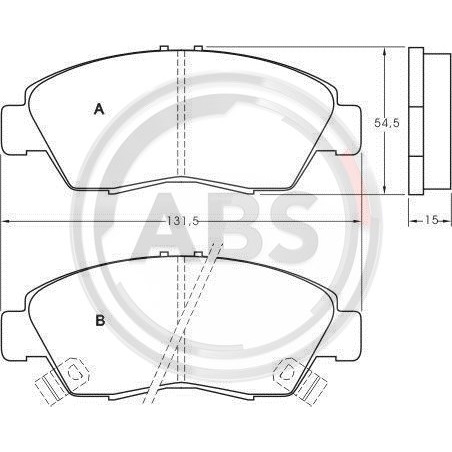 Слика на плочки A.B.S. 36784 за Honda Jazz 2 (GD) 1.2 - 78 коњи бензин