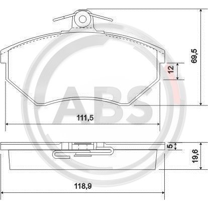 Слика на плочки A.B.S. 36789 за VW Golf 3 Cabriolet (1E7) 1.6 - 101 коњи бензин