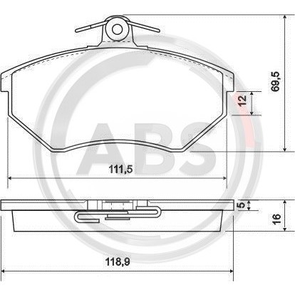 Слика на плочки A.B.S. 36790 за Seat Toledo (1L) 1.9 TDI - 90 коњи дизел