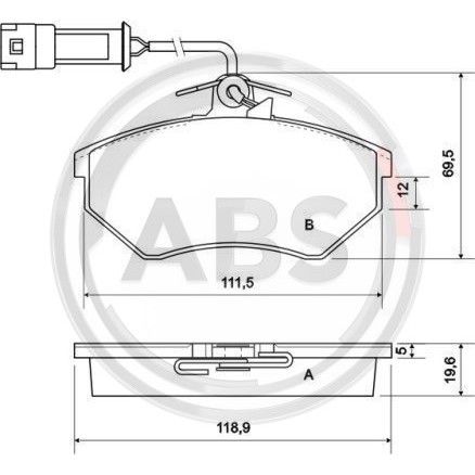 Слика на плочки A.B.S. 36791 за Audi 100 Sedan (44, 44Q, C3) 1.8 - 90 коњи бензин