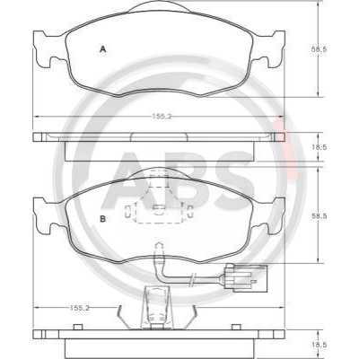 Слика на плочки A.B.S. 36808 за Ford Mondeo 1 Clipper (BNP) 1.8 i 16V 4x4 - 115 коњи бензин