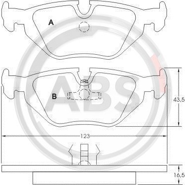 Слика на плочки A.B.S. 36824 за BMW 3 Sedan E46 318 d - 116 коњи дизел