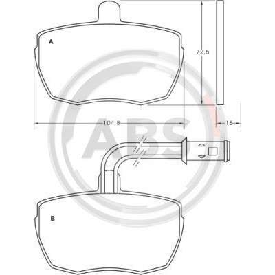 Слика на плочки A.B.S. 36841 за камион Iveco Daily 1 Platform 30-8 (10011131, 10011132, 10011231, 10011232, 10011237...) - 72 коњи дизел