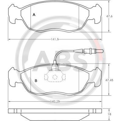 Слика на плочки A.B.S. 36850 за Citroen Saxo S0,S1 1.4 VTS - 75 коњи бензин