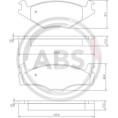 Слика на плочки A.B.S. 36853 за VW Polo 2 Coupe (86c,80) 1.0 - 45 коњи бензин