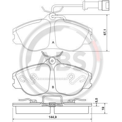 Слика на плочки A.B.S. 36856 за Audi 100 Sedan (44, 44Q, C3) 2.2 quattro - 137 коњи бензин