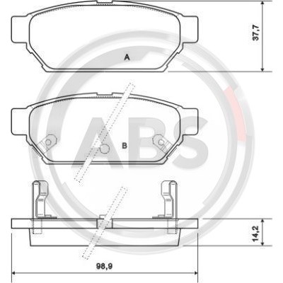 Слика на плочки A.B.S. 36864 за Mitsubishi Carisma Saloon (DA) 1.9 TD (DA4A) - 90 коњи дизел