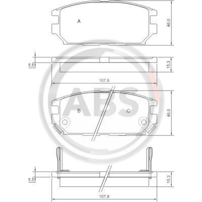 Слика на плочки A.B.S. 36873 за Mitsubishi 3000GT (Z16A) 3.0 AWD - 305 коњи бензин