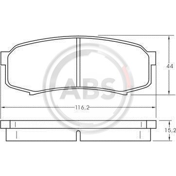 Слика на плочки A.B.S. 36875 за Mitsubishi Montero 4 (V80,V90) 3.2 TD 4x4 (V98W, V88W) - 200 коњи дизел