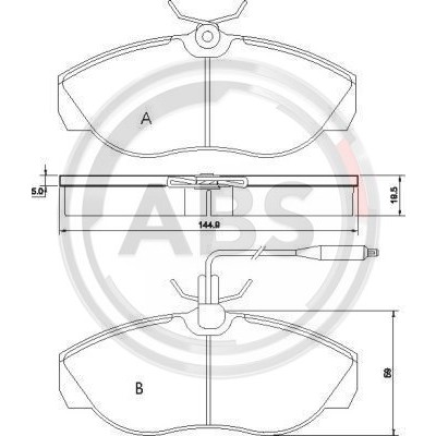 Слика на плочки A.B.S. 36883 за Citroen Jumper BUS 230P 2.5 TD - 103 коњи дизел