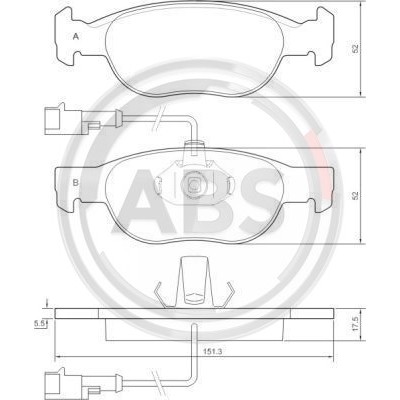 Слика на плочки A.B.S. 36892 за Lancia Delta 2 (836) 1.9 TD (836AM, 836AN) - 90 коњи дизел