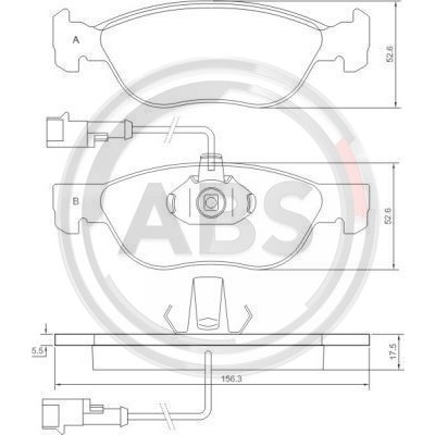 Слика на плочки A.B.S. 36893 за Lancia Delta 2 (836) 1.9 TD (836AM, 836AN) - 90 коњи дизел