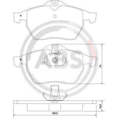 Слика на плочки A.B.S. 36897 за Opel Vectra B 2.2 i 16V - 147 коњи бензин