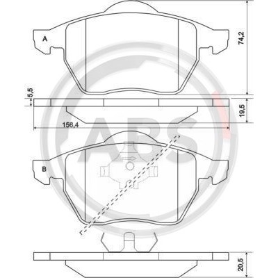 Слика на плочки A.B.S. 36898 за VW Passat 4 Sedan (B5,3b2) 2.3 VR5 - 150 коњи бензин