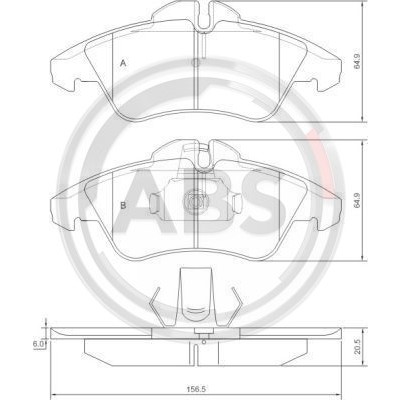 Слика на плочки A.B.S. 36901 за Mercedes Sprinter 2-t Box (901,902) 214 - 143 коњи бензин